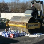 Sheriff Hofmann destroying alcohol that was taken from underage kids
